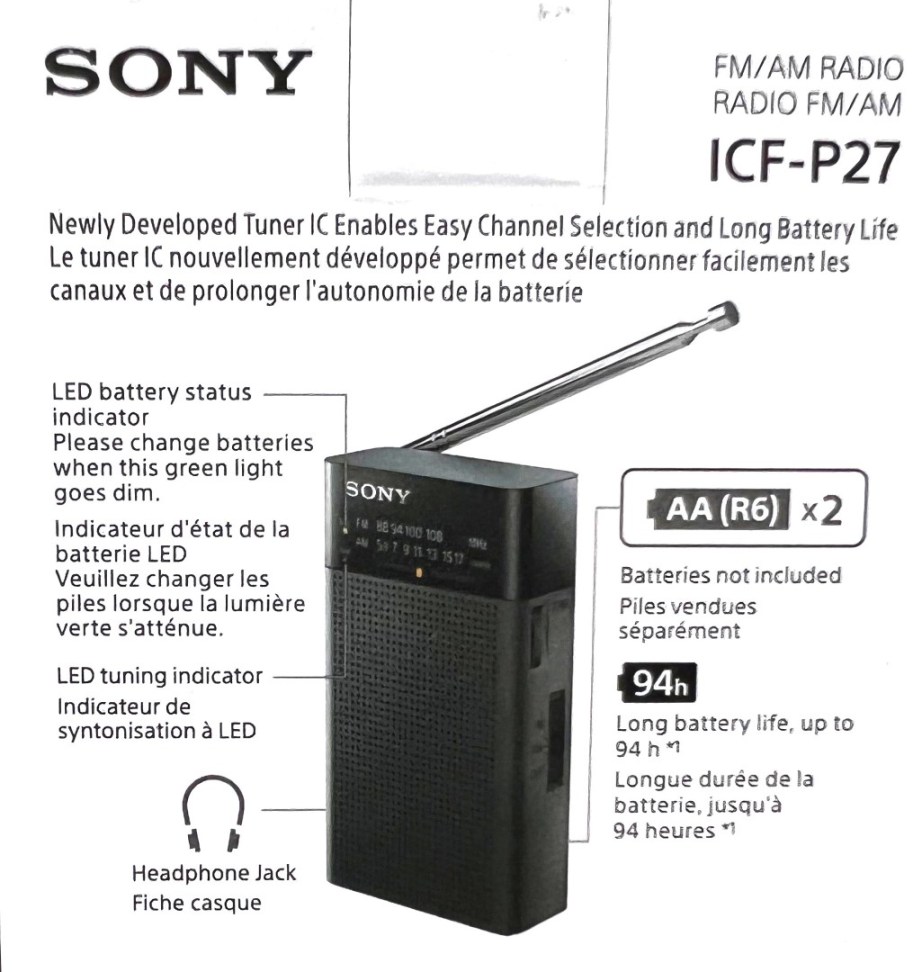 Sony ICF-P27 AM/FM Pocket Portable | radiojayallen